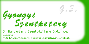 gyongyi szentpetery business card